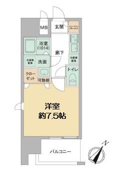 LIVE FLAT TSUKAMOTO(1K/2階)の間取り写真