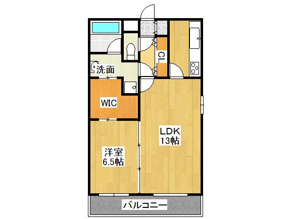 CITY SPIRE幸町(1LDK/13階)の間取り写真