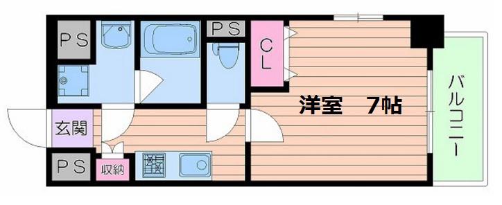 アーバネックス梅田西(1K/11階)の間取り写真