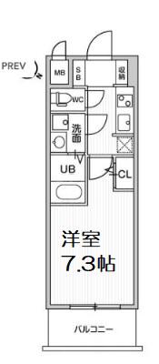 LA DOUCEUR西天満(1K/13階)の間取り写真