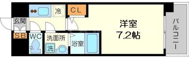 S-RESIDENCE新大阪ウエスト(1K/8階)の間取り写真