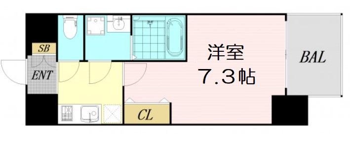 S-RESIDENCE新大阪ウエスト(1K/6階)の間取り写真