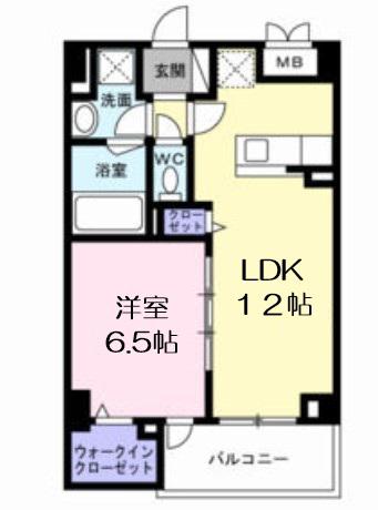 アクシス・エリタージュ(1LDK/4階)の間取り写真