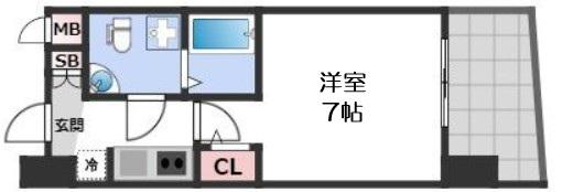 セレニテ阿波座ミラク(1K/12階)の間取り写真