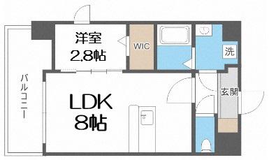ラシーヌ瓦屋町(1LDK/12階)の間取り写真