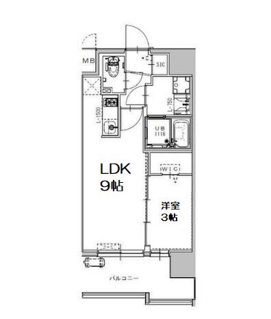 ATTIRANT西三国(1LDK/3階)の間取り写真
