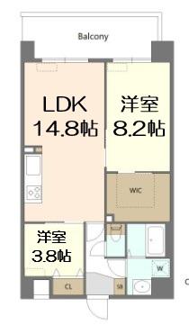 ALIVIS野田阪神(2LDK/8階)の間取り写真