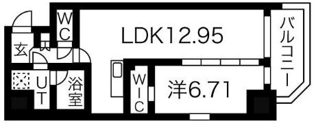 プレジオ鎗屋町(1LDK/4階)の間取り写真