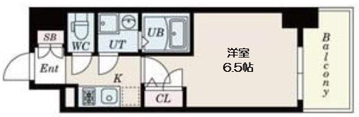S-FORT大正リヴィエール(1K/6階)の間取り写真