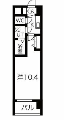 THE MUSIC COURT(1K/7階)の間取り写真