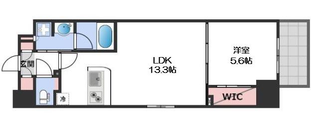 DIMUS北浜(1LDK/8階)の間取り写真