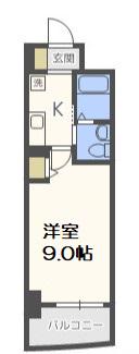 APRILE南森町(1K/6階)の間取り写真