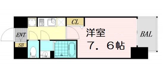プレサンス難波フィールド(1K/5階)の間取り写真