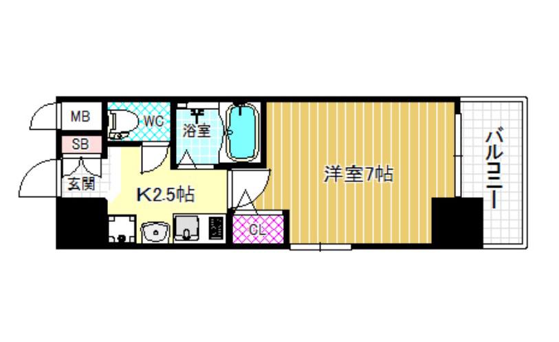 エスリード南森町駅前(1K/5階)の間取り写真