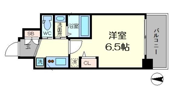 エステムコート難波Ⅴブロード(1K/3階)の間取り写真