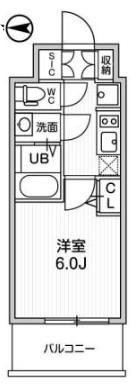 GM難波ウエストD.C(1K/1階)の間取り写真