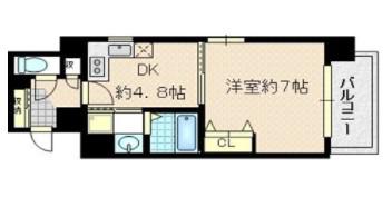 ユーレジデンス淀屋橋(1DK/6階)の間取り写真