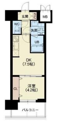 SPLENDIDE NAMBAIII(1DK/10階)の間取り写真