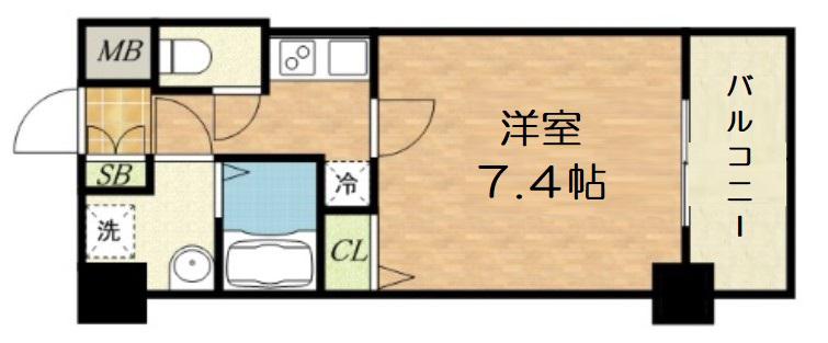 S-RESIDENCE緑橋駅前(1K/8階)の間取り写真