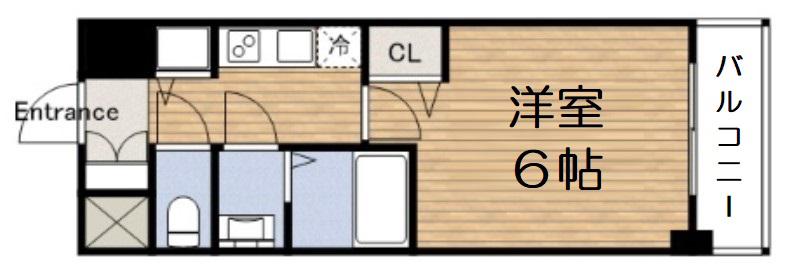 プレサンス難波駅前(1K/4階)の間取り写真
