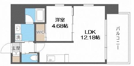 プレジオ天神橋ASIAN(1LDK/9階)の間取り写真