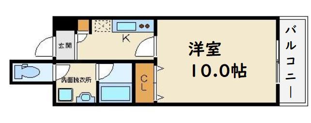 キャナルコート内久宝寺(1K/5階)の間取り写真