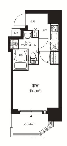エグゼ堺筋本町(1K/8階)の間取り写真