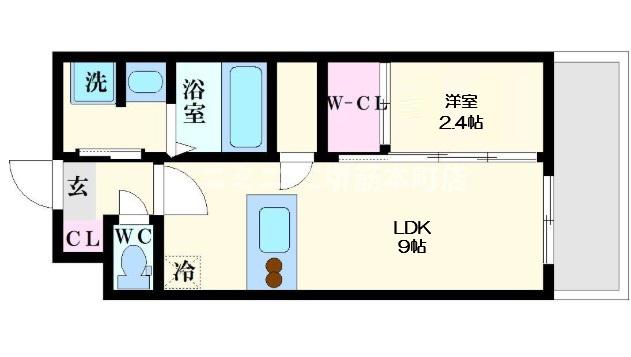 セレニテ天六リアン(1LDK/6階)の間取り写真