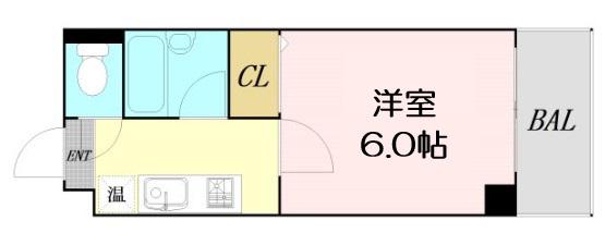 シティライフエステート難波南(1K/11階)の間取り写真