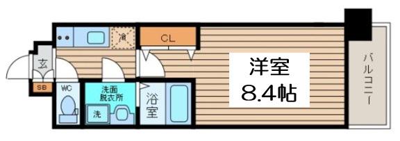 サムティ福島ノース(1K/2階)の間取り写真