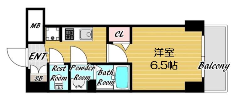 CITY LUX NAMBA サウス(1K/8階)の間取り写真