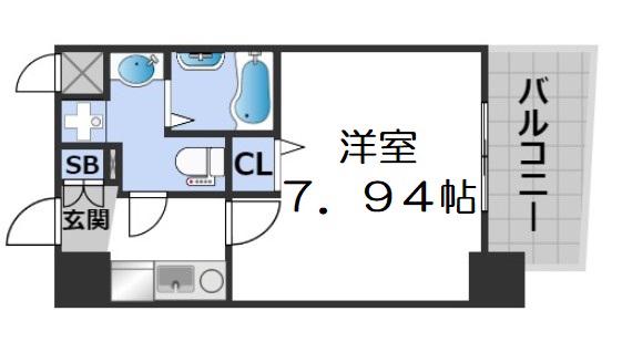 セレニテ難波西(1K/6階)の間取り写真