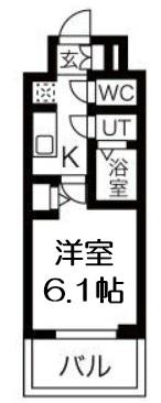 ファステート難波ラグジュ(1K/15階)の間取り写真
