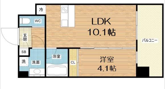 プレジオ弁天町(1LDK/7階)の間取り写真