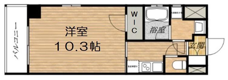 フレンシアノイエ内本町(1K/3階)の間取り写真