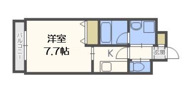 フレンシアノイエ難波南(1K/14階)の間取り写真