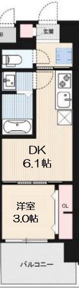 DIMORA難波(1DK/5階)の間取り写真