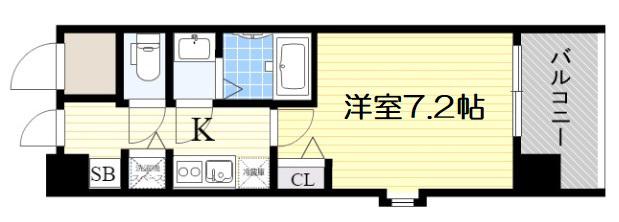 クラウンハイム北心斎橋フラワーコート(1K/5階)の間取り写真
