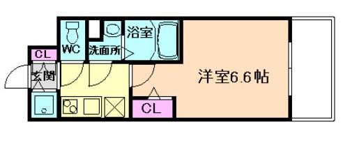 エスリードレジデンス大阪福島イースト(1K/8階)の間取り写真