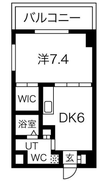 アエラス(1DK/3階)の間取り写真