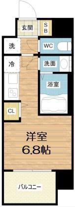 セレニテ十三ミラク(ワンルーム/4階)の間取り写真