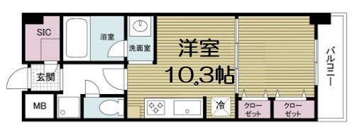 KDX堺筋本町レジデンス(ワンルーム/3階)の間取り写真