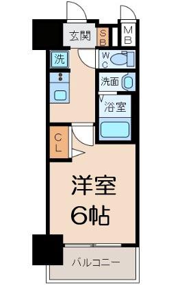 スプランディッド新大阪ウエスト(1K/10階)の間取り写真