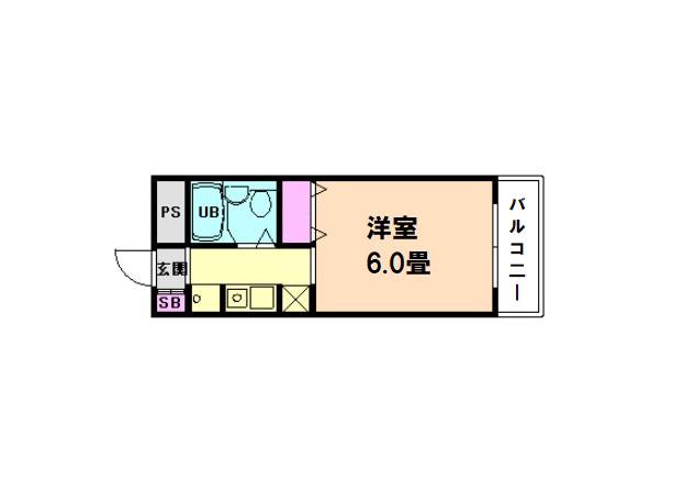 サンライズ 野田阪神(1K/3階)の間取り写真
