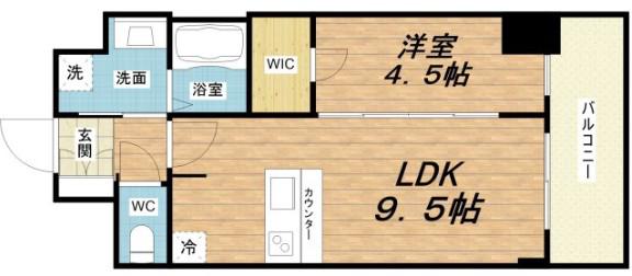 プレサンス DOMECITY コレーレ(1LDK/6階)の間取り写真