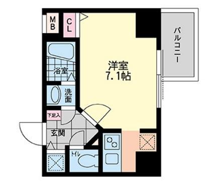 S-RESIDENCE難波BRILLER(ワンルーム/10階)の間取り写真