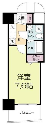 セレニテ夕陽丘EST(1K/15階)の間取り写真