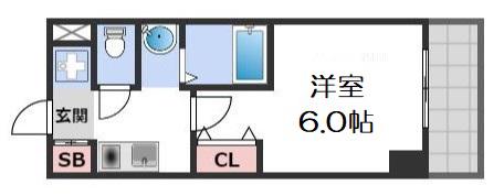 クレド桜川(1K/8階)の間取り写真
