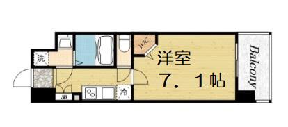 ミラージュパレス難波幸町(1K/12階)の間取り写真