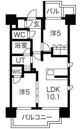 SK RESIDENCES SHINSAIBASHI(2LDK/7階)の間取り写真
